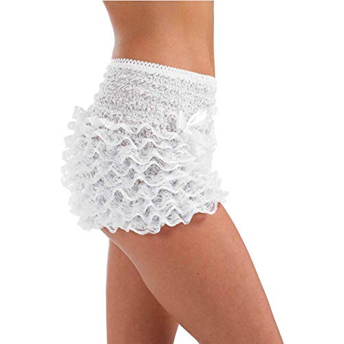 Fun Shack White Frilly Skirt Women, Bloomers Fancy Dress, White Ruffle Shorts, Frilly White Shorts Women