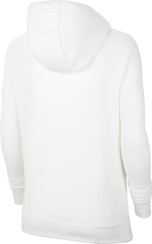 NIKE Women's Nk Flc Park20 Po Hoodie Sweatshirt, White/Wolf Grey, M UK
