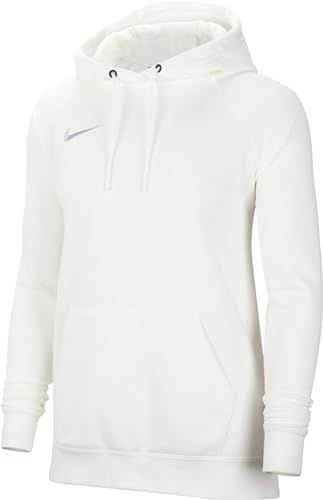 NIKE Women's Nk Flc Park20 Po Hoodie Sweatshirt, White/Wolf Grey, M UK