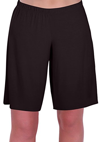 Eyecatch Star Ladies Jersey Relaxed Comfort Elasticized Flexi Stretch Womens Shorts Plus Sizes Black Size 20/22