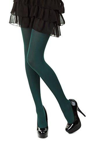 Romartex Women's Colourful Opaque 40 Denier Tights, M, dark green