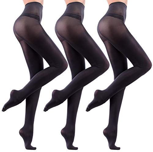 Leamel 3 Pairs Soft Feel All Day Comfort 40 Denier Opaque Tights Small Black