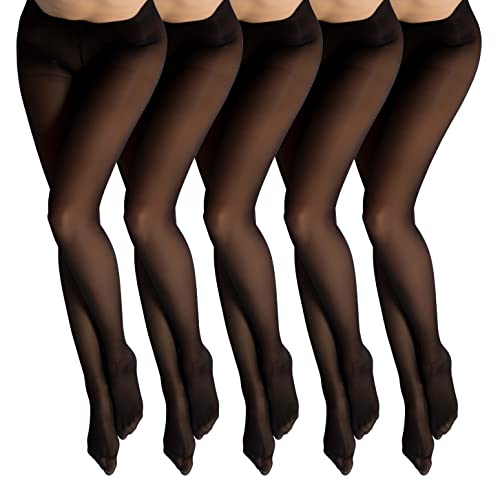 Bonjour® Women’s/Girls Tights, 40 Denier (Pack of 5) (Black, Small)