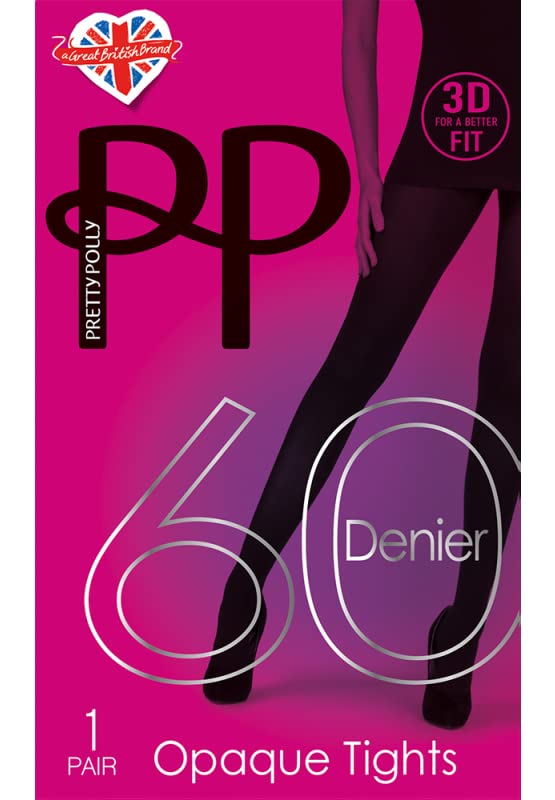 Pretty Polly Women's 60D 3D Premium Opaques Tights, 60 DEN, S-M