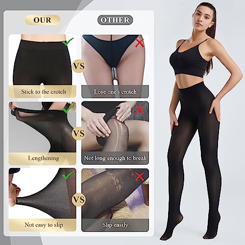 YOGINGO 2 Pairs of Women's Sheer Black Tights - Soft and Elegant Opaque Pantyhose and Stockings (80D) WY03235-06-UKM2