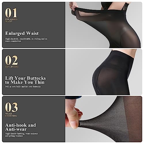 YOGINGO 2 Pairs of Women's Sheer Black Tights - Soft and Elegant Opaque Pantyhose and Stockings (80D) WY03235-06-UKM2