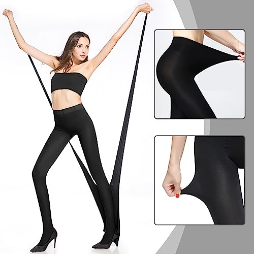 YOGINGO 2 Pairs of Women's Sheer Black Tights - Soft and Elegant Opaque Pantyhose and Stockings (80D) WY03235-06-UKM2