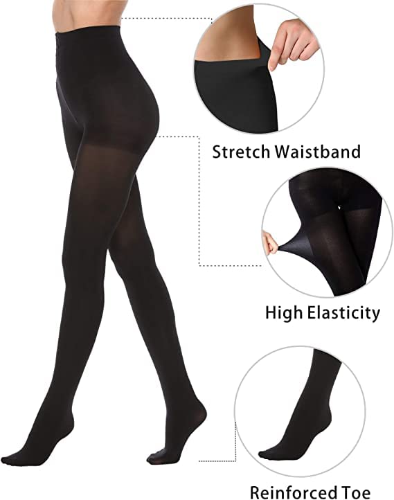 SENTELEGRI 3 Pairs Soft Feel All Day Comfort Run Resistant 40 Denier Opaque Tights Multipack (as8, alpha, s, regular, regular, Black)