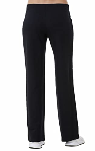 UC Ex Famous Store Straight Leg Joggers for Women, Ladies Cotton Rich Jogging Bottoms Black