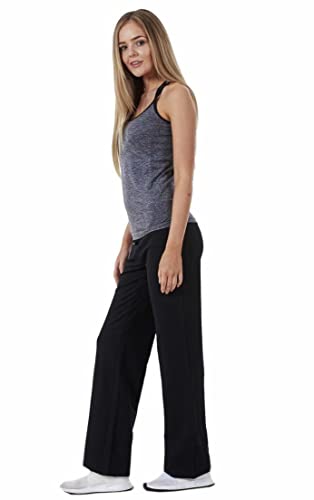 UC Ex Famous Store Straight Leg Joggers for Women, Ladies Cotton Rich Jogging Bottoms Black