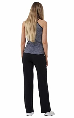 UC Ex Famous Store Straight Leg Joggers for Women, Ladies Cotton Rich Jogging Bottoms Black