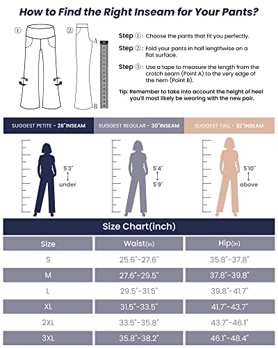 Promover Women's Activewear Trousers Straight Wide Leg with Pockets Yoga Pants Stretch Work Tracksuit Bottoms Gym Joggers Causal Tummy Control Lounge Pants Petite/Regular/Tall