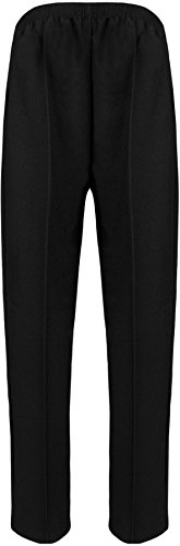 WearAll Women Elasticated Pocket Trousers Pants Black 16W - 25L