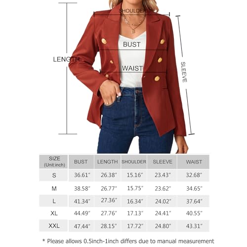 MINTLIMIT Women's Long Sleeve Blazer Open Front Jacket Suit Plain Casual Work Office Tops Outerwear,N-Navy,M