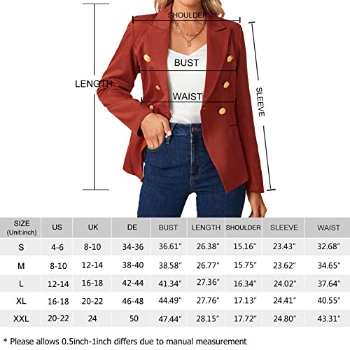 MINTLIMIT Women's Long Sleeve Blazer Open Front Jacket Suit Plain Casual Work Office Tops Outerwear,N-Navy,M