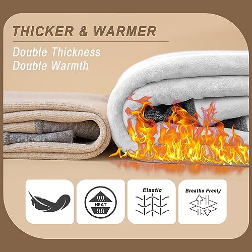 ACTINPUT Thermal Leggings for Women High Waist Fleece Lined Leggings Winter Thick Warm Leggings Ladies Hiking Sports Workout Yoga Pants(Dark Grey,L)