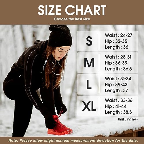 ACTINPUT Thermal Leggings for Women High Waist Fleece Lined Leggings Winter Thick Warm Leggings Ladies Hiking Sports Workout Yoga Pants(Dark Grey,L)
