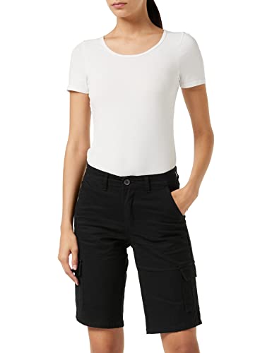 Noroze Women's Cotton Combat Cargo Chino Shorts, Black, XL (14)