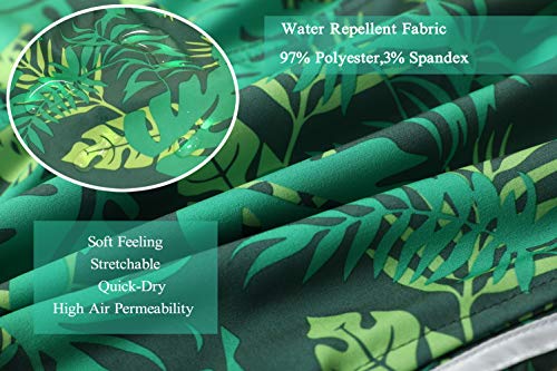 Sunday Rose Women's Swim Shorts Plain Beach Board Shorts Quick Dry Summer Swimwear with Adjustable Drawstring Palm Leaves Size XL