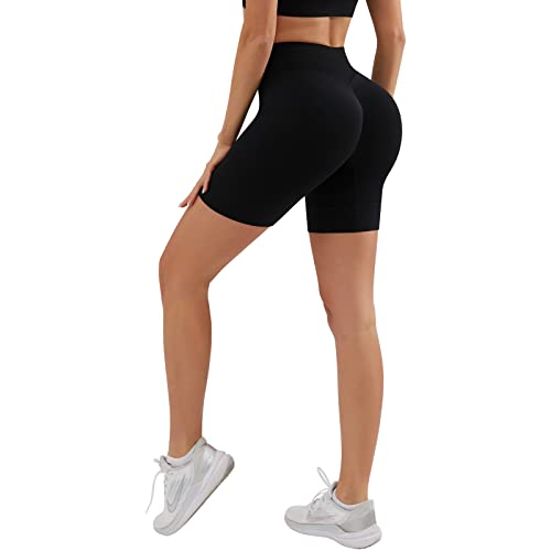 YADIFEN Gym Booty Shorts for Women Hip and Butt Lifting Shorts　Workout Leggings Yoga Shorts Cycling Shorts Pole Dance Shorts for Sport Running Joggers Biker Black