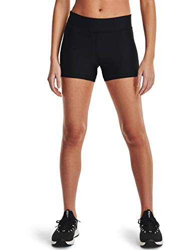 Under Armour Women HG Armour Mid Rise Shorty, lightweight and breathable women's gym shorts, base layer workout shorts with compression fit