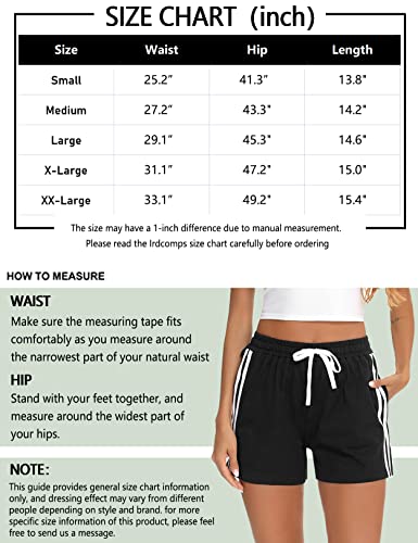 Irdcomps Women'sSport Shorts Cotton Lounge Running Gym Athletic Tracksuit Bottoms Comfy Hiking Travel Casual Sweat Shorts with Pockets(Light Grey,L)