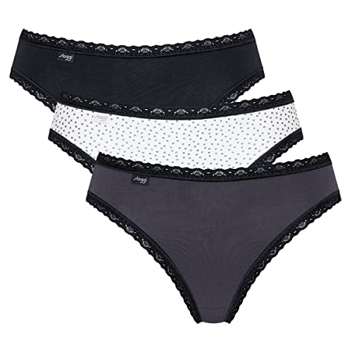Sloggi Women's 24/7 Weekend Tai 3 Pack Brief, Black Combination, 14 UK, 42 EU