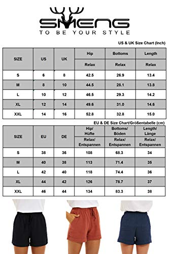 SMENG Womens Shorts Holiday Clothing for Women Casual Shorts Women Baggy Loose Shorts Women Womans Summer Clothes Outdoor Garden Shorts Beige Size M