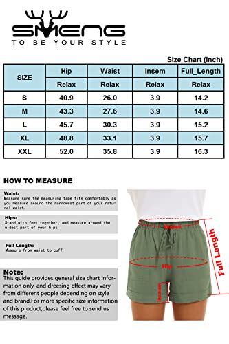 SMENG Womens Shorts Holiday Clothing for Women Casual Shorts Women Baggy Loose Shorts Women Womans Summer Clothes Outdoor Garden Shorts Beige Size M