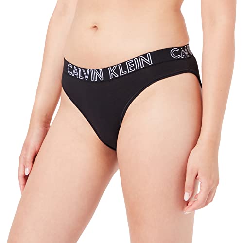 Calvin Klein - Women's Bikini Briefs - Ultimate Line - Black - M - CK Women's Underwear - Labelled Waistband - Medium Rise - 95% Cotton 5% Elastane