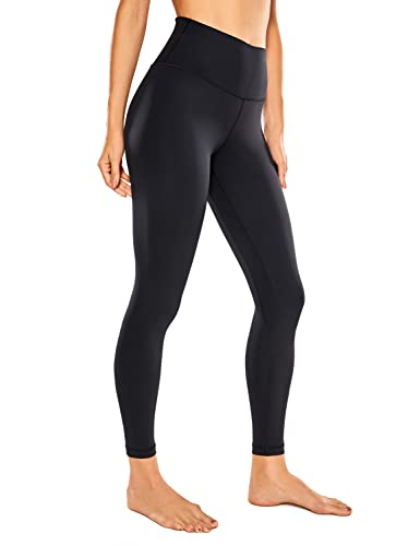 CRZ YOGA Women's Naked Feeling Yoga Pants 7/8 High Waist Sports Running Leggings - 25 Inches Black 12