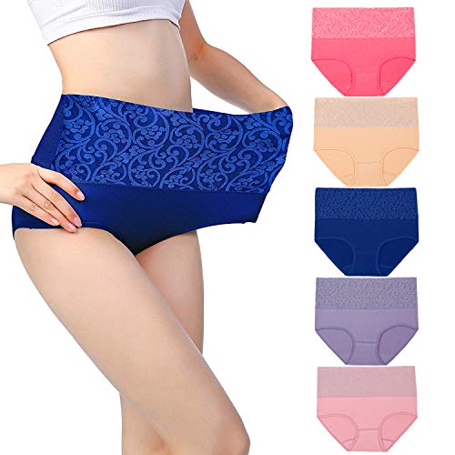 Fulyou Cotton Underwear Women Tummy Control Knickers Soft High Rise Stretchy Pants for Women Multipack