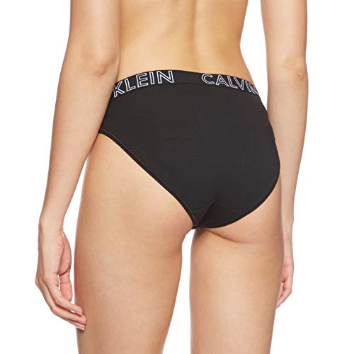 Calvin Klein - Women's Bikini Briefs - Ultimate Line - Black - M - CK Women's Underwear - Labelled Waistband - Medium Rise - 95% Cotton 5% Elastane