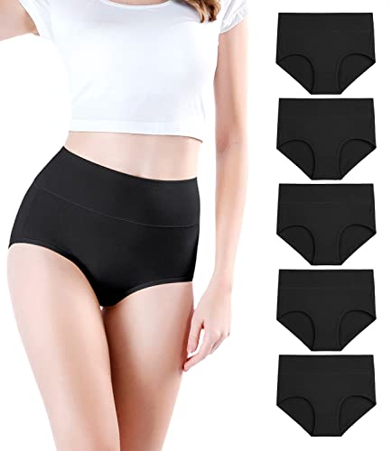 wirarpa Ladies Knickers Cotton Full Briefs High Waisted Underwear Panties for Women Multipack Size L