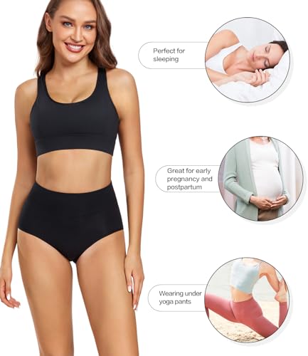 wirarpa Ladies Knickers Cotton Full Briefs High Waisted Underwear Panties for Women Multipack Size L