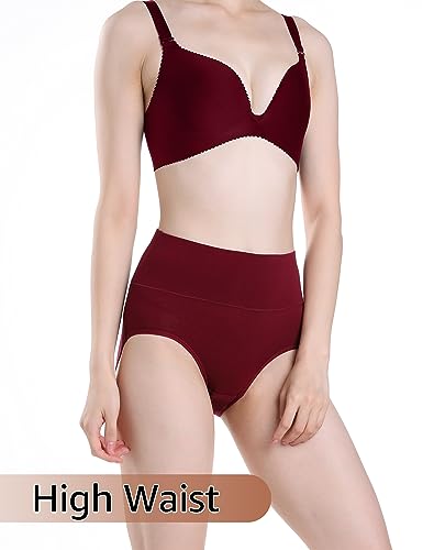 INNERSY Womens Underwear High Waisted Knickers Cotton Panties Ladies Pants Full Briefs Multipack 5 (14, Deep Winter)