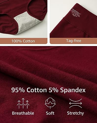 INNERSY Womens Underwear High Waisted Knickers Cotton Panties Ladies Pants Full Briefs Multipack 5 (14, Deep Winter)