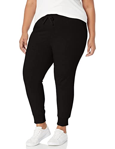 Amazon Essentials Women's Fleece Jogging Trouser (Available in Plus Size), Black, L