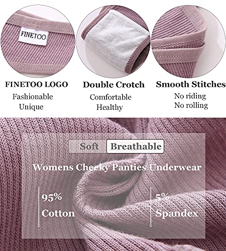 FINETOO 10er Ladies Pants Sexy Lingerie Cotton Briefs Shorts Tangas Brazilian Knickers Soft Bikinis for Women Seamless Underwear Set Multipack