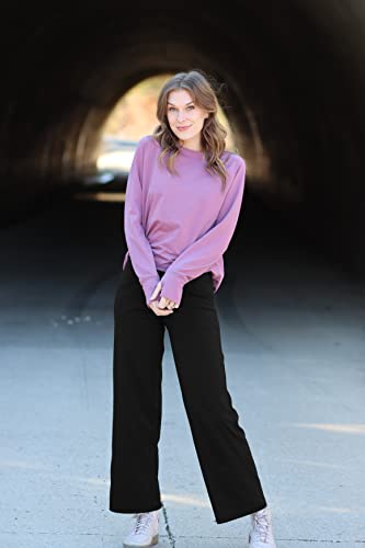 Promover Women's Activewear Trousers Straight Wide Leg with Pockets Yoga Pants Stretch Work Tracksuit Bottoms Gym Joggers Causal Tummy Control Lounge Pants Petite/Regular/Tall