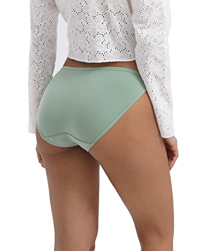 INNERSY Ladies Pants High Leg Sexy Underwear Midi Panties Cotton Knickers for Women Multipack 6 (10, 4 Plain/Dots/Checkered)