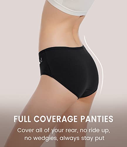 Cholewy Womens Underwear Multipack - Soft and Stretchy Ladies Knickers Comfortable Cotton Pants for Women, Ideal for Daily Wear (Pack of 6)