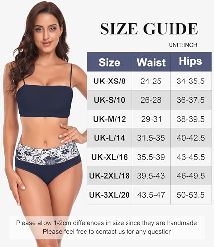 Lapulas Womens Underwear, Women's Cotton Knickers High Waisted Knickers for Women Stretchy Soft Ladies Underwear Full Briefs Women Multipack Pants (5 Pack)