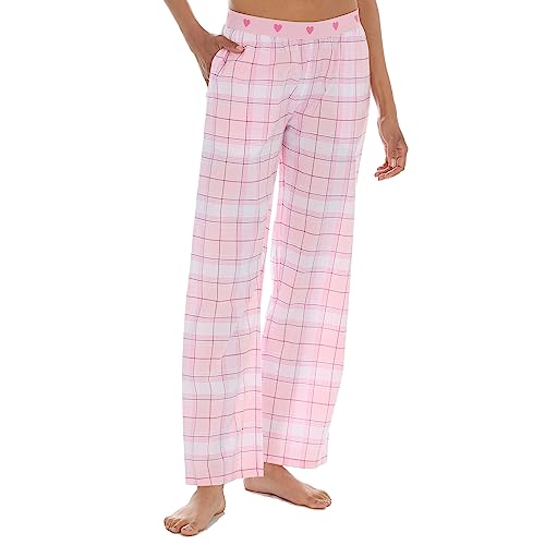 INSIGNIA Ladies Pyjamas Lounge Pants Check (2 PACK) (Pink -Lilac, L)