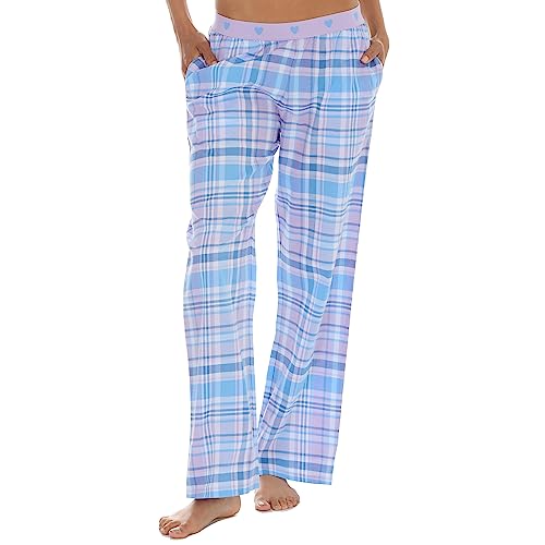 INSIGNIA Ladies Pyjamas Lounge Pants Check (2 PACK) (Pink -Lilac, L)