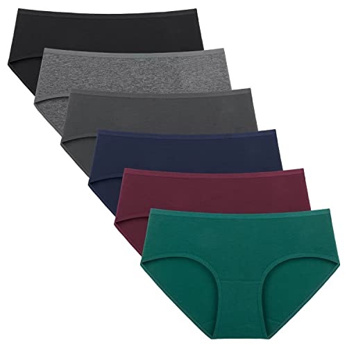 Cholewy Womens Underwear Multipack - Soft and Stretchy Ladies Knickers Comfortable Cotton Pants for Women, Ideal for Daily Wear (Pack of 6)
