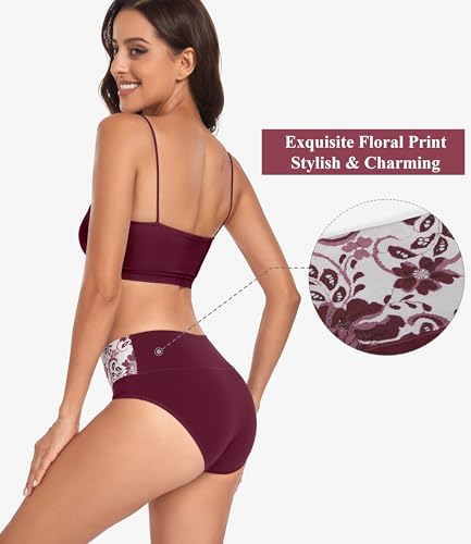 Lapulas Womens Underwear, Women's Cotton Knickers High Waisted Knickers for Women Stretchy Soft Ladies Underwear Full Briefs Women Multipack Pants (5 Pack)