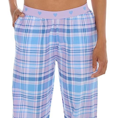 INSIGNIA Ladies Pyjamas Lounge Pants Check (2 PACK) (Pink -Lilac, L)