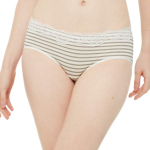 INNERSY Knickers Women Multipack Sweet Lace Trim Hipster Cotton Pants Pack of 6 (12, Black/Grey/White/Stripe)