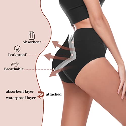 Walifrey Period Pants, Menstrual Underwear for Women, Cotton Knickers Multipack with Leakproof Crotch for Heavy Flow Extra Protection 2pack XL